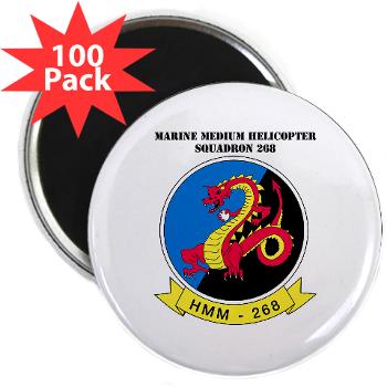 MMHS268 - M01 - 01 - Marine Medium Helicopter Squadron 268 with Text - 2.25" Magnet (100 pack)